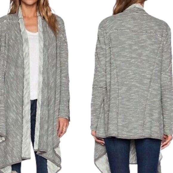 Free People In the Loop Grey Waterfall Cardigan Small - Picture 4 of 13